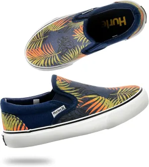 Hurley Kids Canvas Slip On Sneakers – Low Cut Skateboarding Shoes for Kids, Sports Shoes for Boys and Girls, Casual Sneakers