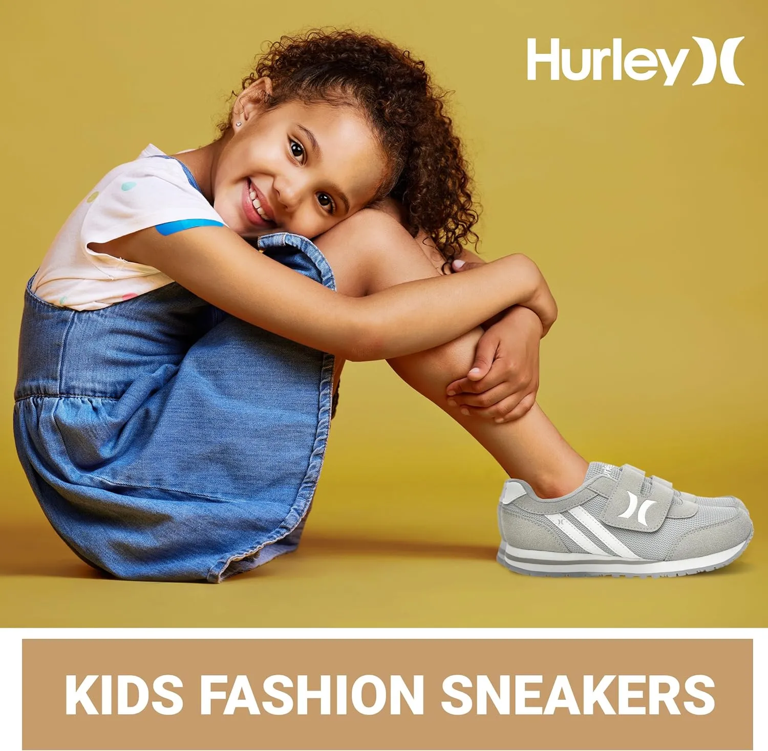 Hurley Kid's Knox Walking Sneakers - Kid's Runner Shoes with Hook & Loop Closure for Easy Wear, Lightweight Running & Walking Shoes for Boys & Girls, Toddler Kid's Sneaker Shoes