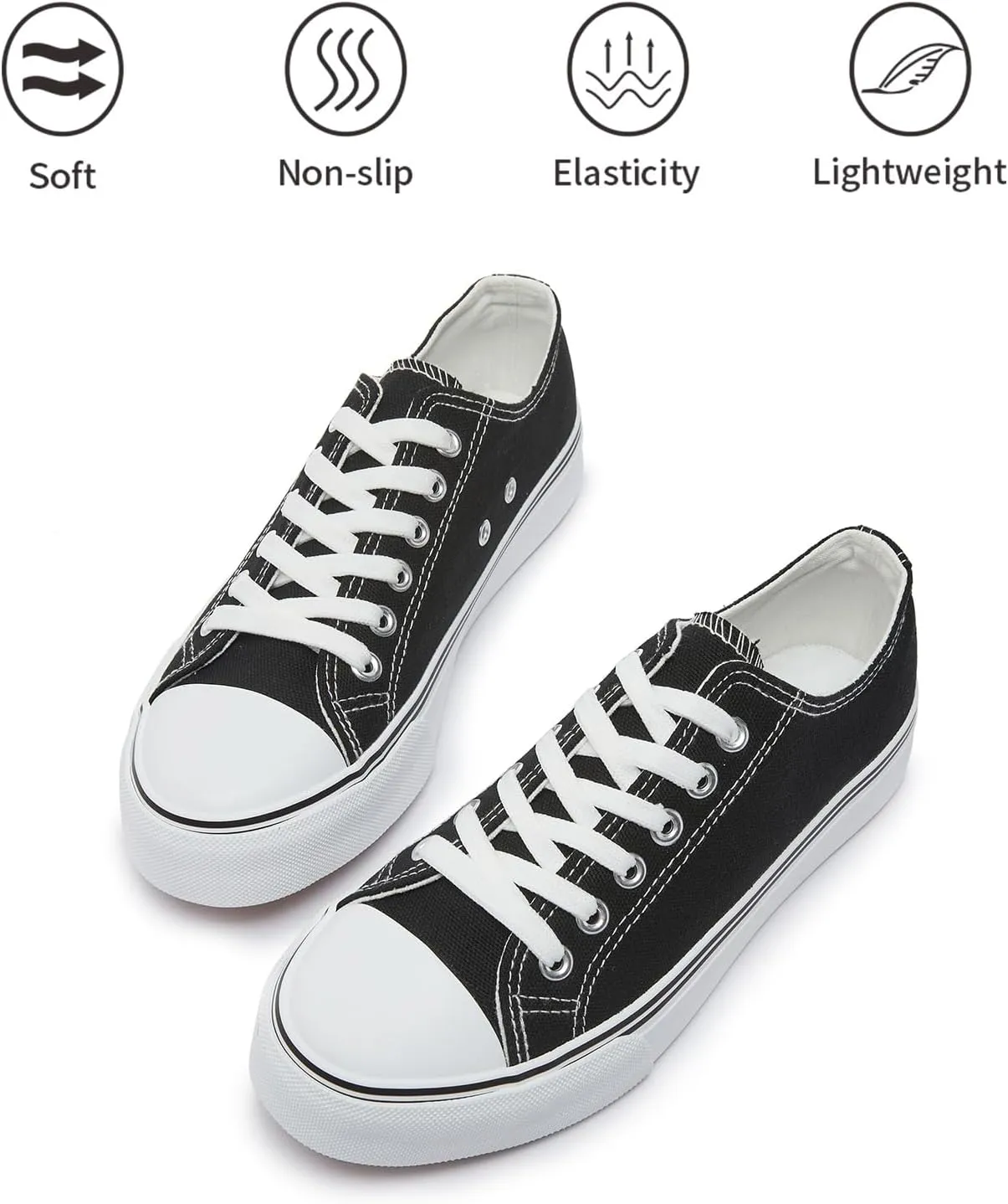 Iarus Womens Canvas Shoes Low top Sneakers for Womens Fashion Casual Shoes Walking Comfortable Shoes