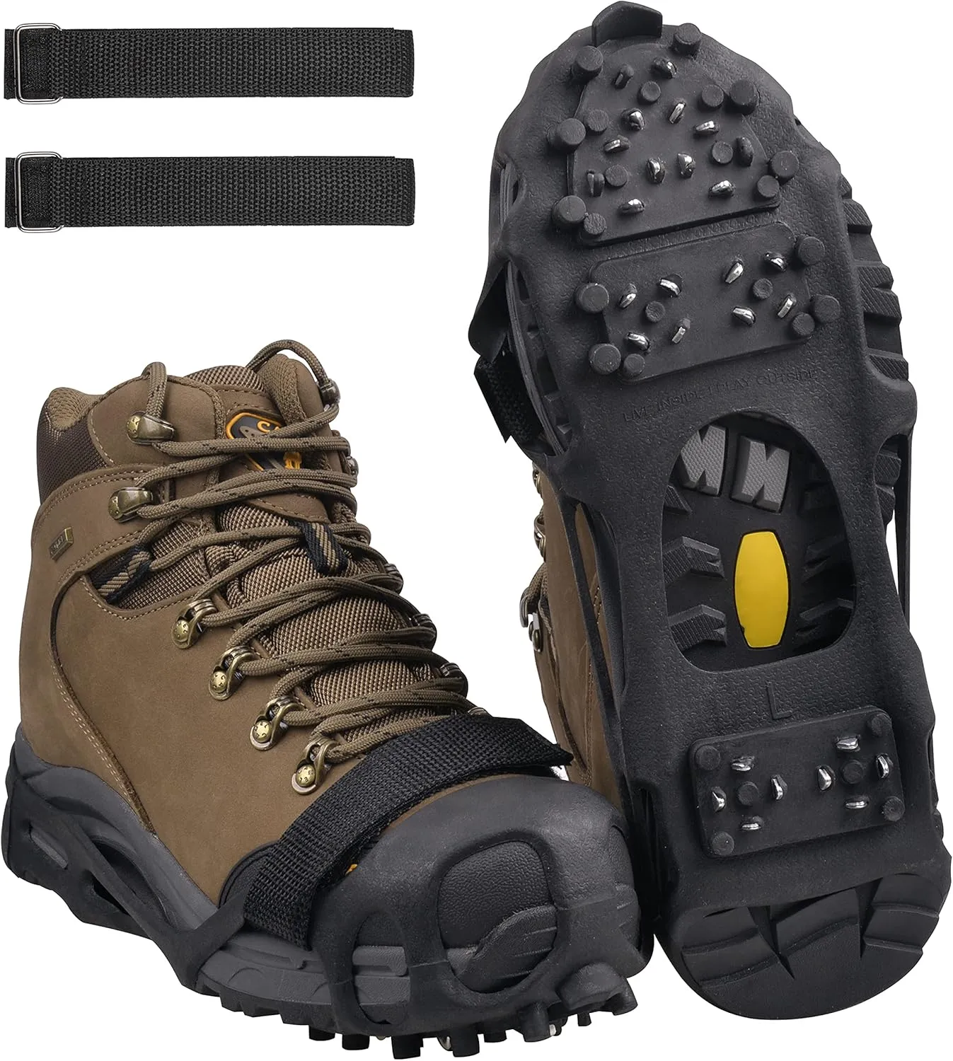 Ice Cleats for Shoes and Boots,Ice Snow Grips 28 Grippers Traction Cleats Crampon Silicone Non Slip Shoe Grips for Ice and Snow