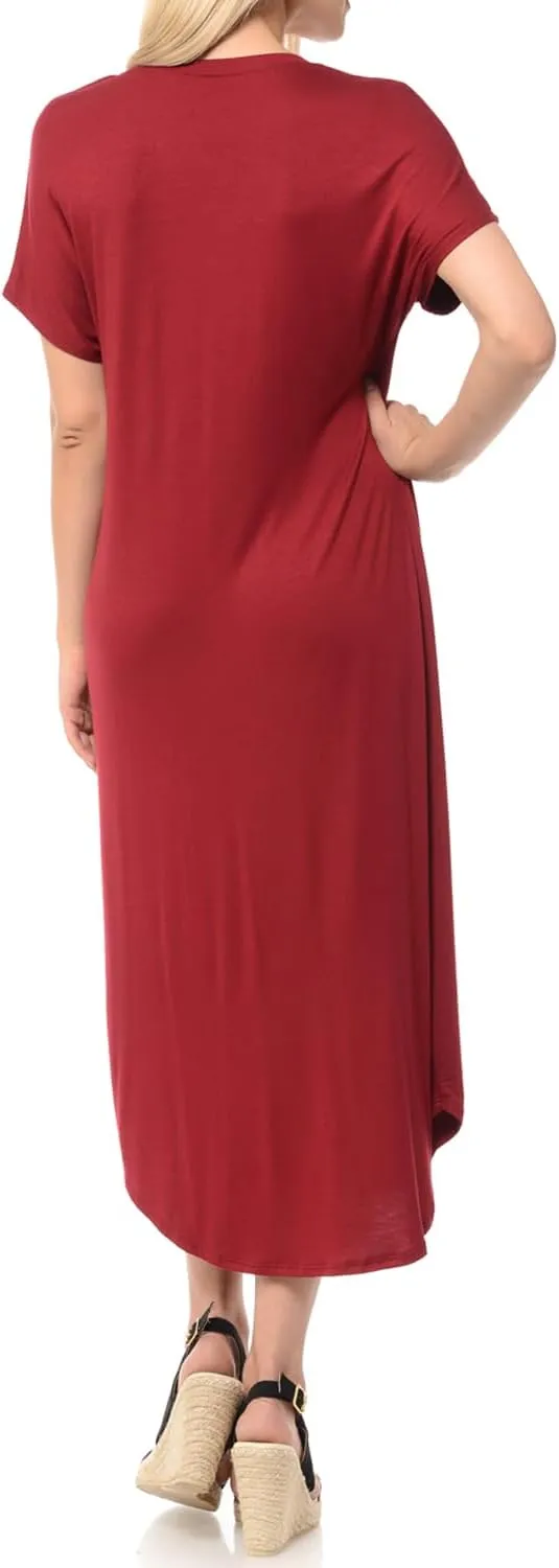 iconic luxe Women's A Line Short Sleeve T Shirt Midi Dress Summer Casual