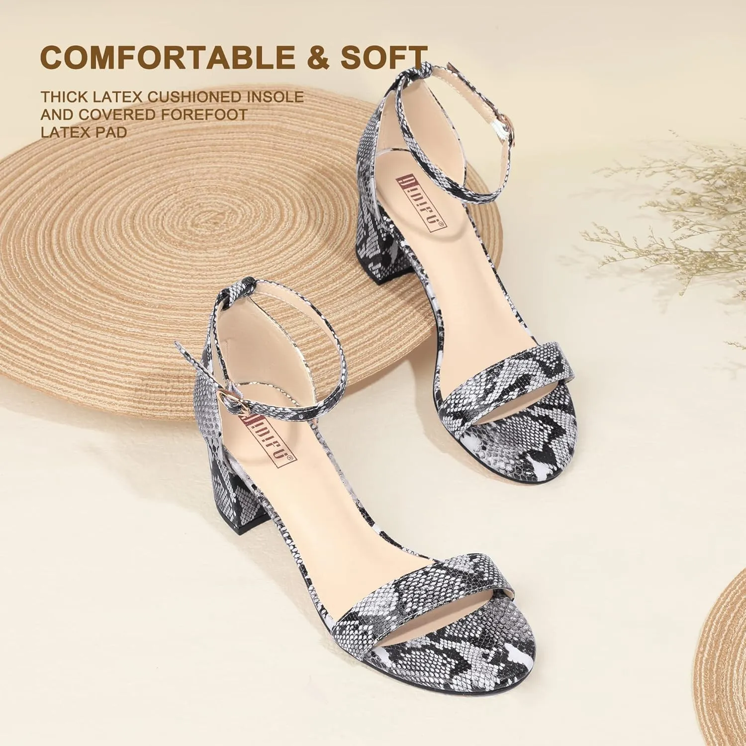 IDIFU Women's Cookie-LO Low Block Heels Chunky Sandals Ankle Strap Wedding Dress Pump Shoes