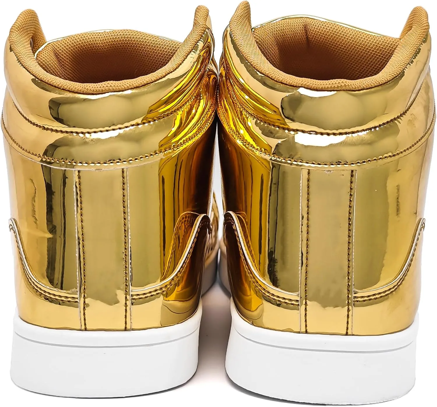 IGxx Men's Sneakers Punk Ankle Boots for Men Metal Rivet High Top Lace-up Running Basketball Shoes for Shiny Metal Decoration Shoes Motorcycle Boots
