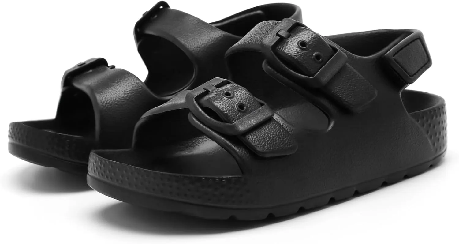 INMINPIN Toddler Boys Girls Buckle Sandals Comfort Open Toe Sandal with Adjustable Back Strap