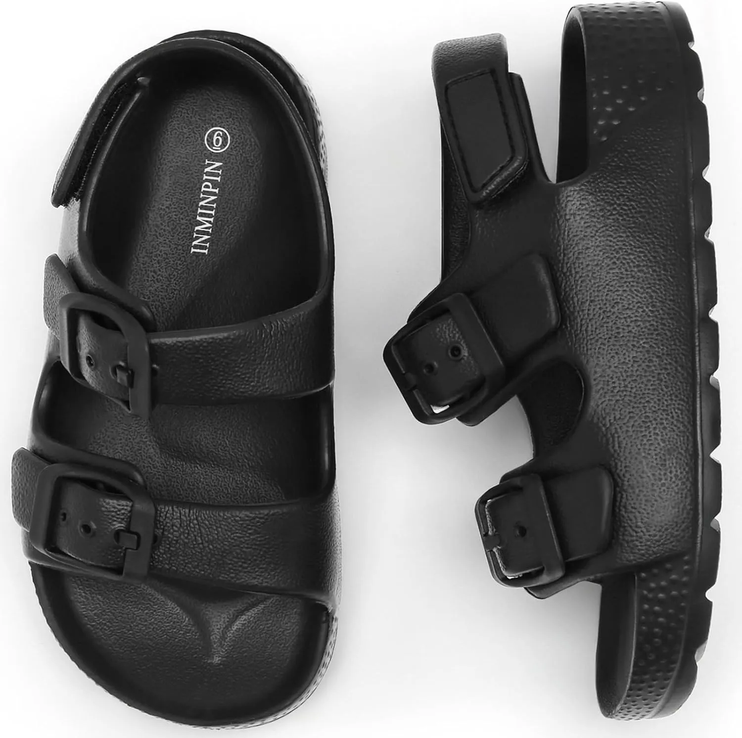 INMINPIN Toddler Boys Girls Buckle Sandals Comfort Open Toe Sandal with Adjustable Back Strap