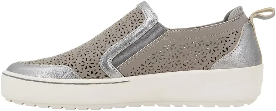 Jambu Womens July Floral Cut Out Slip On Sneakers Shoes Casual - Black