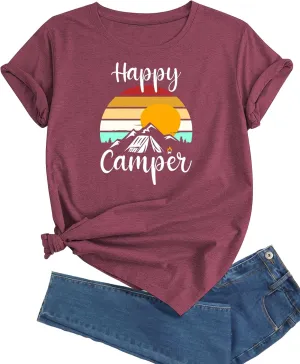 J&DHUASHA Women's Shirt Funny Graphic Tshirt Casual Short Sleeve Tee Tops