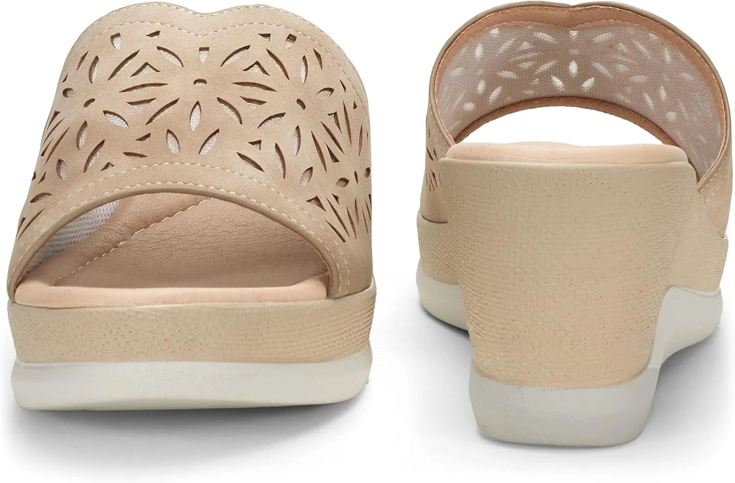 Jeossy Women's Platform Wedge Sandals Slip On 825 Peep Toe High Heel Sandals