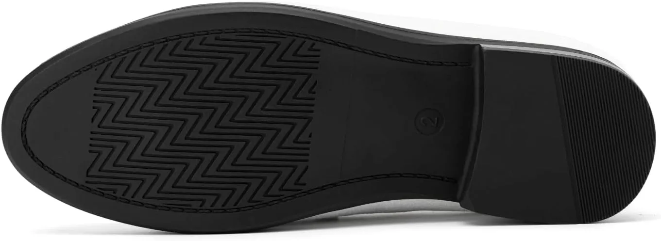 JITAI Boys Dress Loafers for Weddings & School, Breathable Slip-On Leather Tuxedo Shoes, Toddler to Preteen