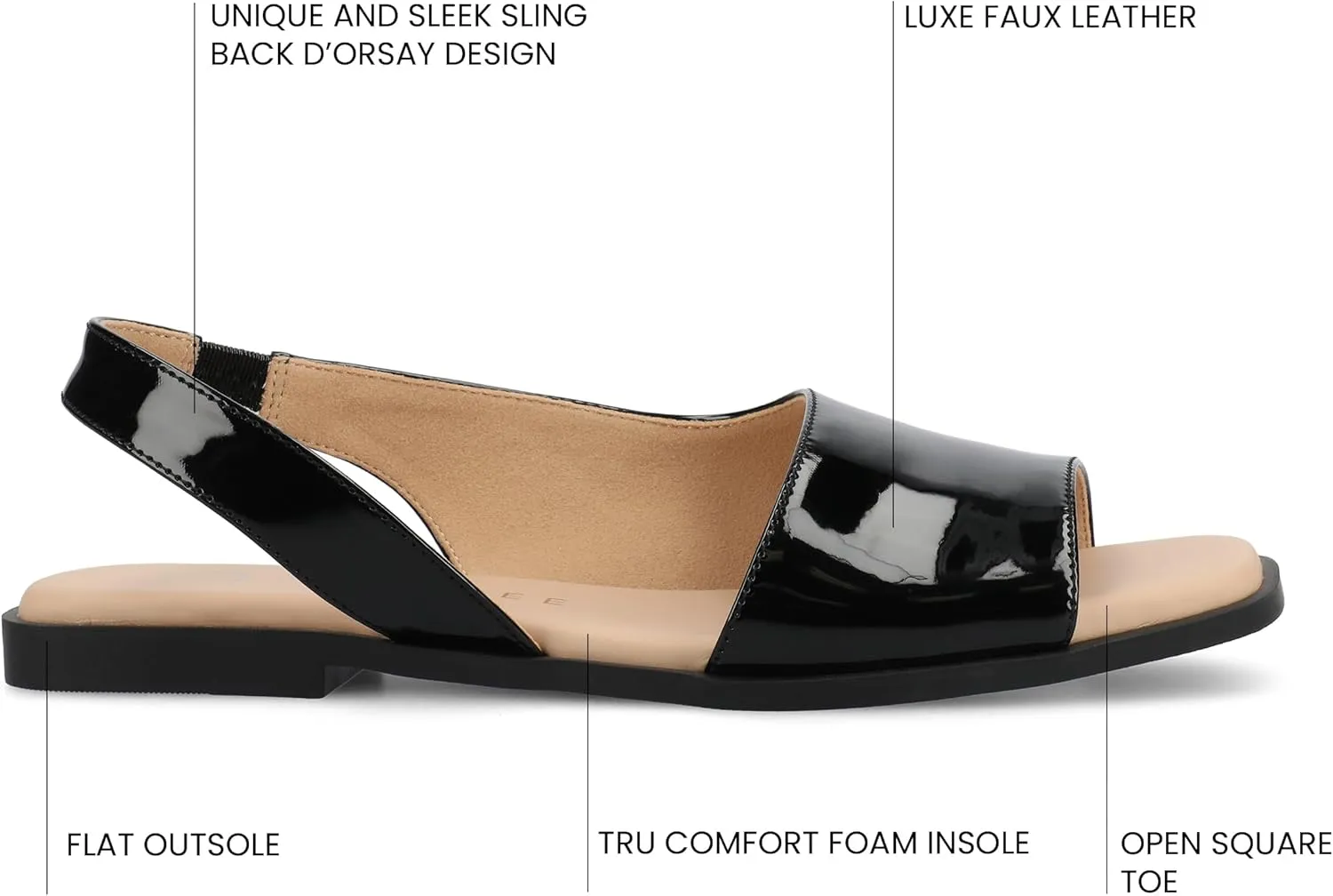 Journee Collection Women's Brinsley Slingback Flat Sandals