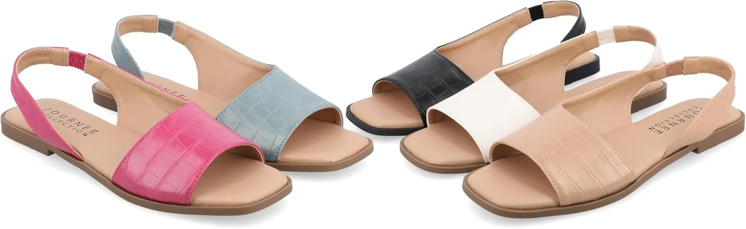 Journee Collection Women's Brinsley Slingback Flat Sandals