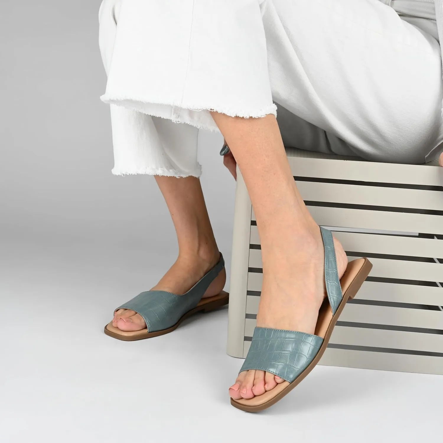 Journee Collection Women's Brinsley Slingback Flat Sandals