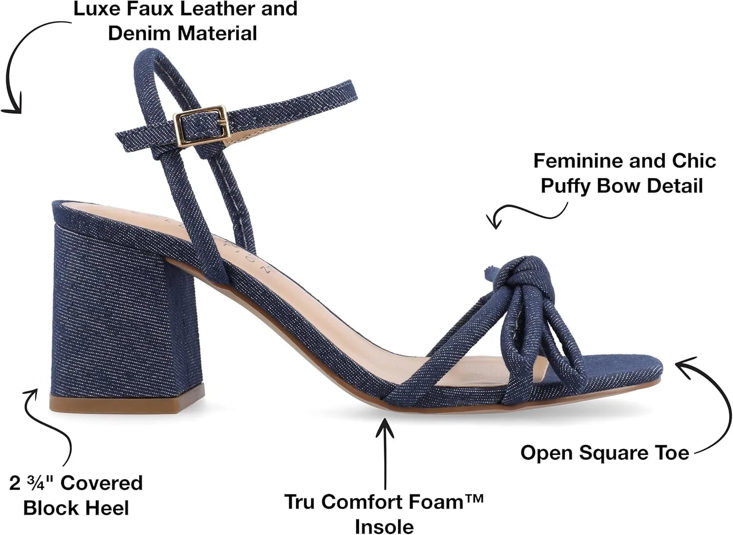 Journee Collection Womens Meryl Bow Block Heel