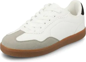 Journee Womens Cushioned footbeds Lummie Casual Sneaker Walking Shoe Round Toe Faux Leather lace up