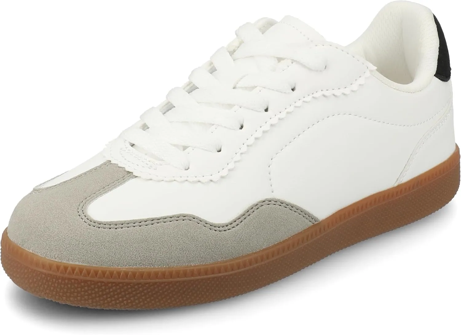 Journee Womens Cushioned footbeds Lummie Casual Sneaker Walking Shoe Round Toe Faux Leather lace up