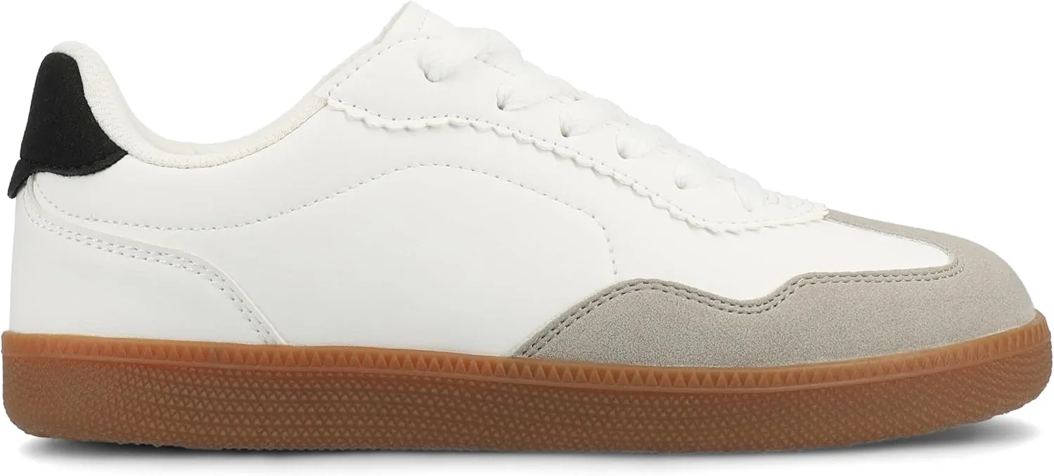Journee Womens Cushioned footbeds Lummie Casual Sneaker Walking Shoe Round Toe Faux Leather lace up
