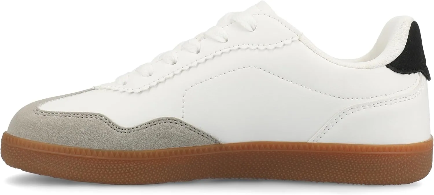 Journee Womens Cushioned footbeds Lummie Casual Sneaker Walking Shoe Round Toe Faux Leather lace up
