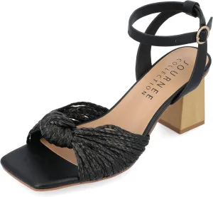 Journee Womens Galinda Tru Comfort Foam Low Block Heel Sandals