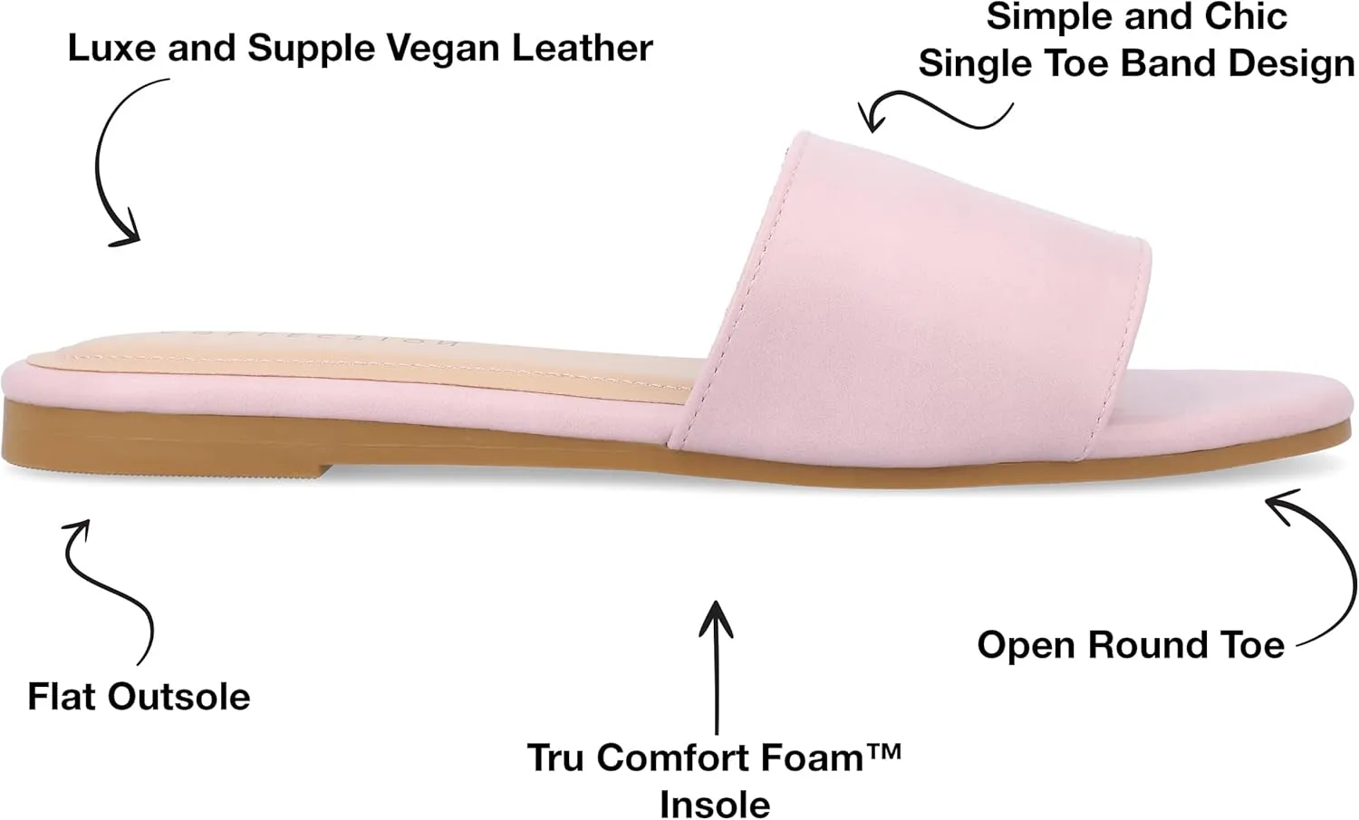 Journee Womens Kolinna Tru Comfort Foam Slip On Flat Sandals