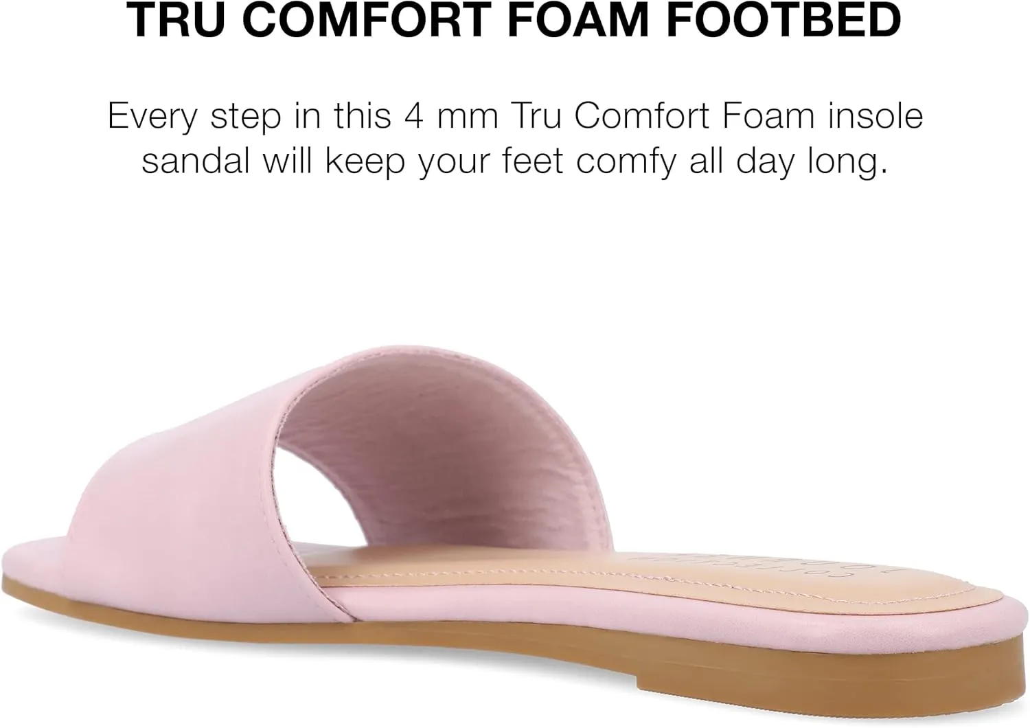 Journee Womens Kolinna Tru Comfort Foam Slip On Flat Sandals