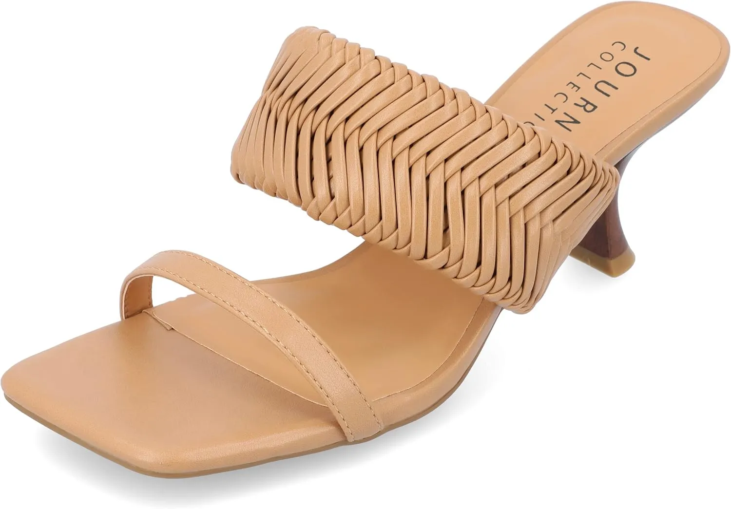 Journee Womens Monyka Tru Comfort Foam Woven Slip On Sandals