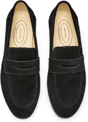 Journey West Men's Suede Casual Belgian Slip-on Penny Loafers for Men US 9.5