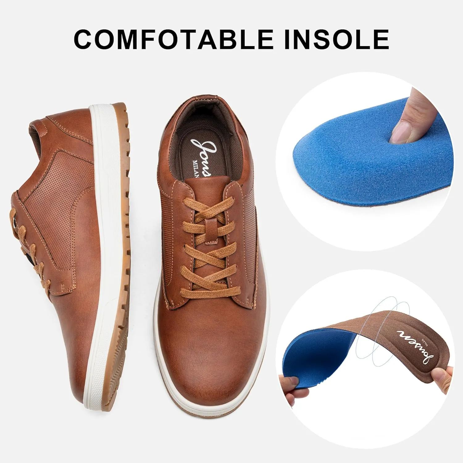 Jousen Mens Casual Shoes Retro Men's Fashion Sneakers Simple Oxford Dress for Men