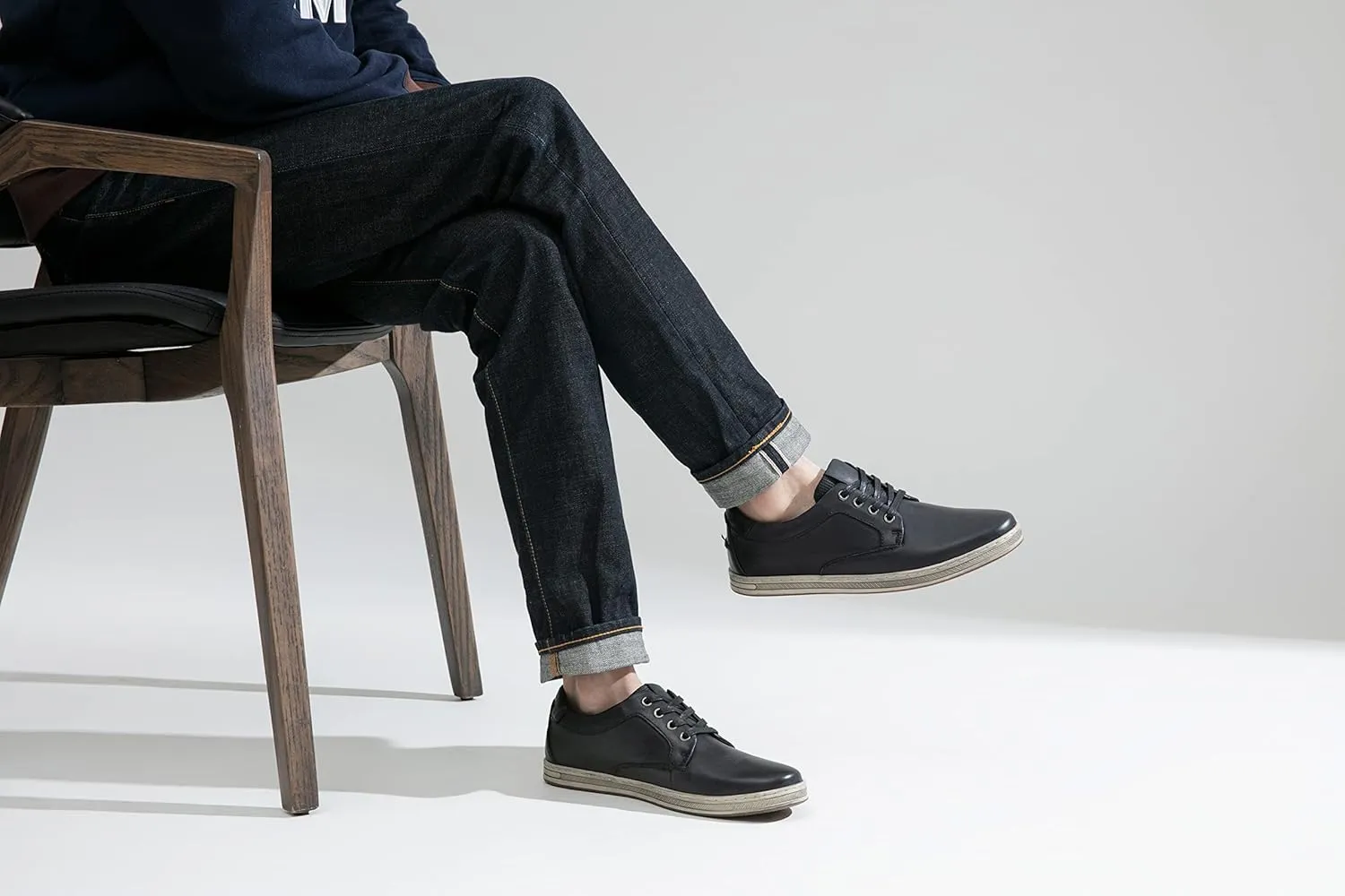Jousen Men's Fashion Sneakers Leather Retro Casual Shoes for Men Breathable Dress Mens Sneakers