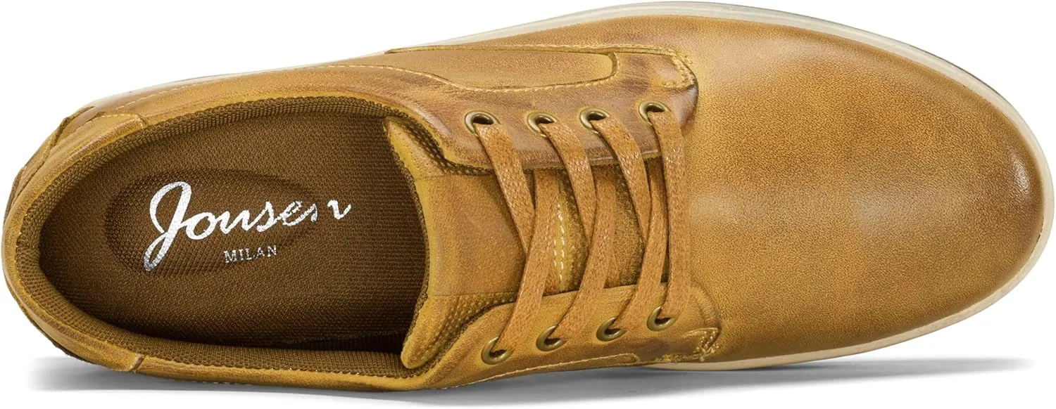 Jousen Men's Fashion Sneakers Leather Retro Casual Shoes for Men Breathable Dress Mens Sneakers