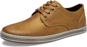 Jousen Men's Fashion Sneakers Leather Retro Casual Shoes for Men Breathable Dress Mens Sneakers