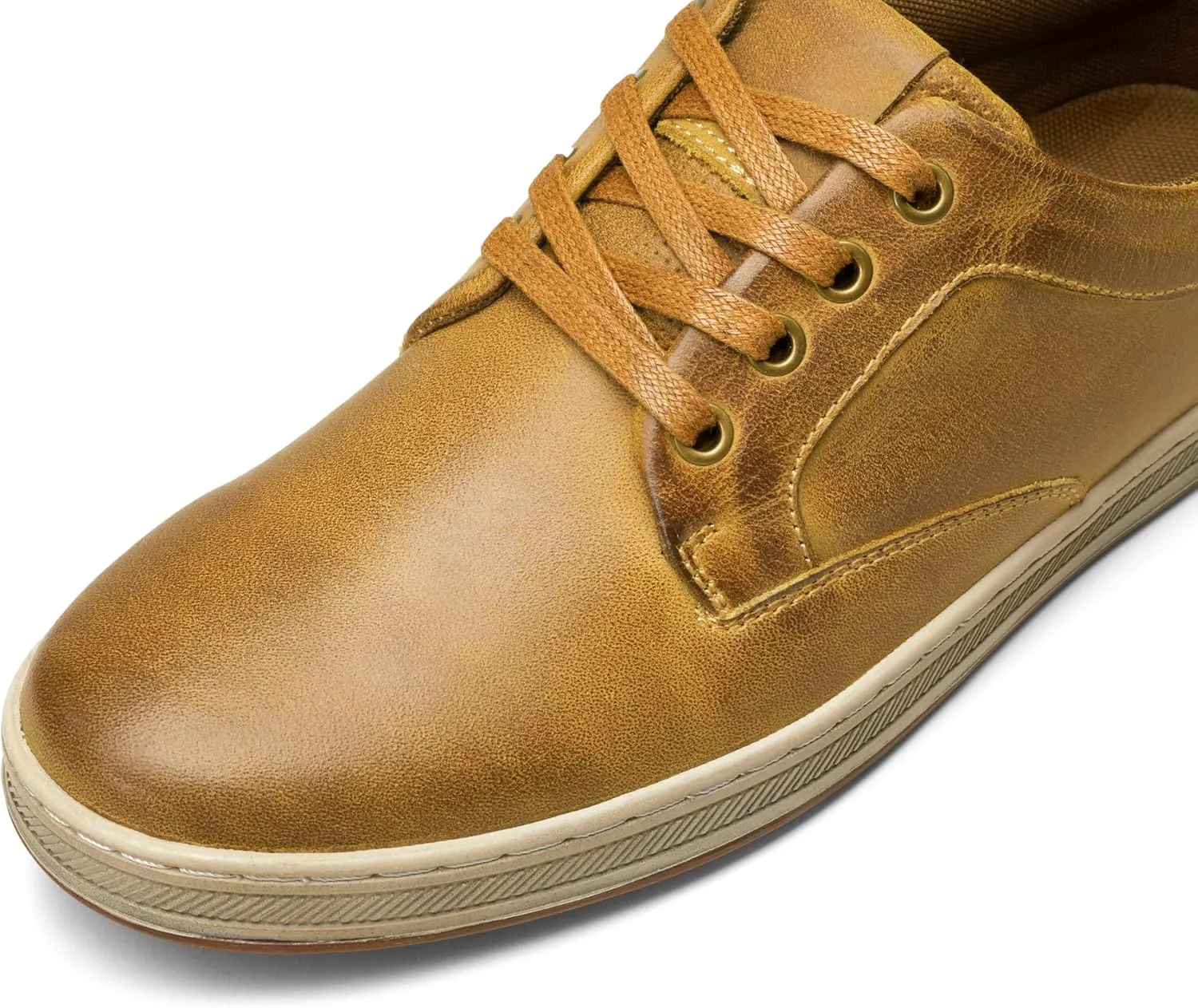 Jousen Men's Fashion Sneakers Leather Retro Casual Shoes for Men Breathable Dress Mens Sneakers