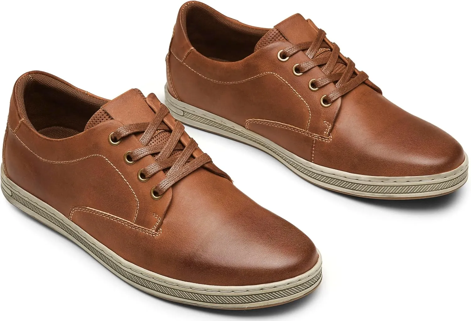 Jousen Men's Fashion Sneakers Leather Retro Casual Shoes for Men Breathable Dress Mens Sneakers