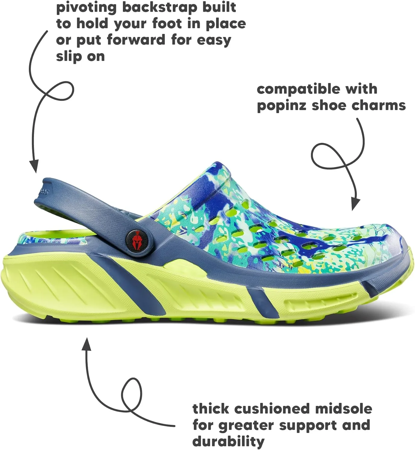 Joybees Men's Trekking Clog - Rubber Garden Clogs for Men, Outdoor Sport Sandals, Foam Water & Sand Shoes with Arch Support for Work, Waterproof