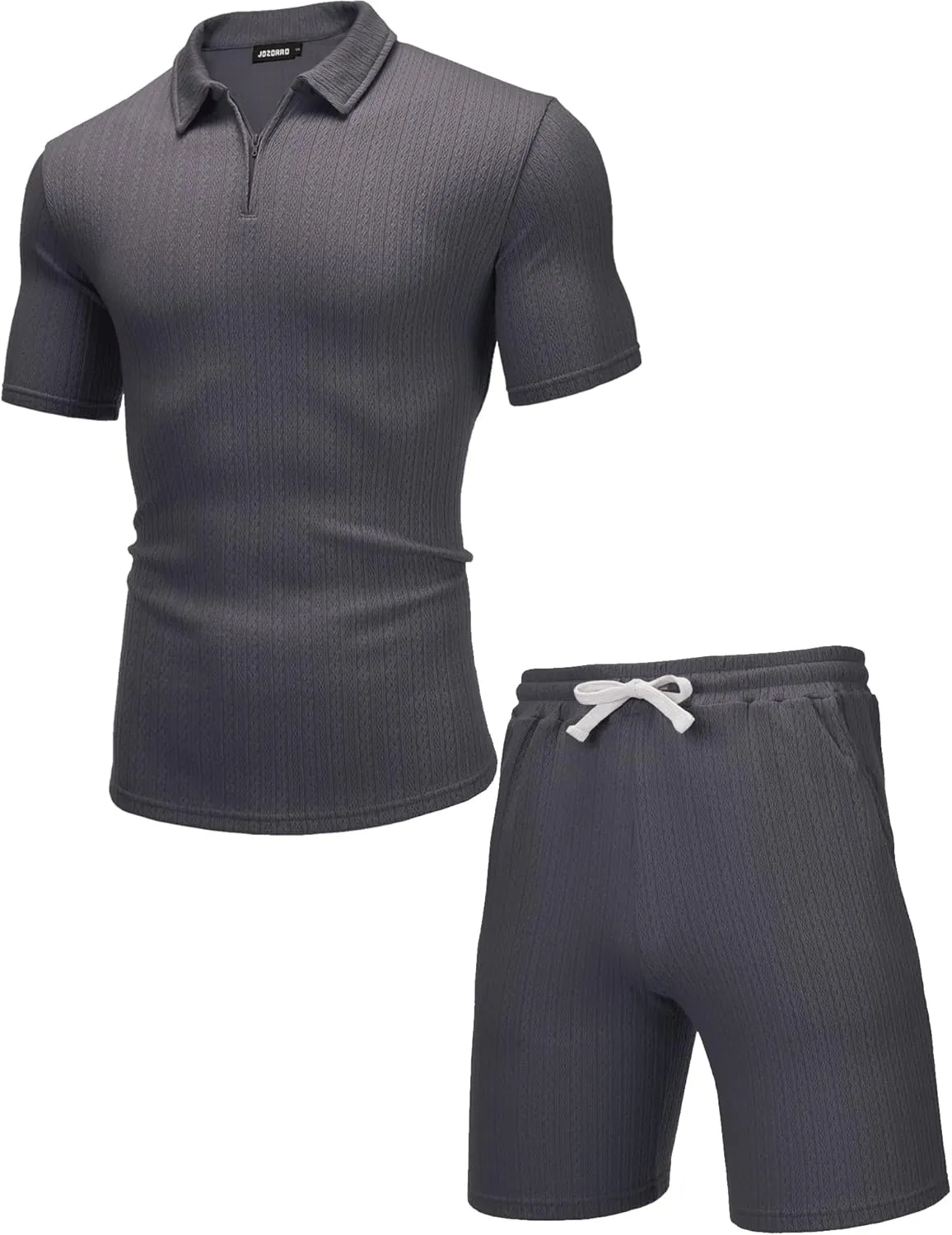 JoZorro Mens Polo Shirts and Shorts Set Tracksuit Fashion Casual Summer 2 Piece Outfits for Men