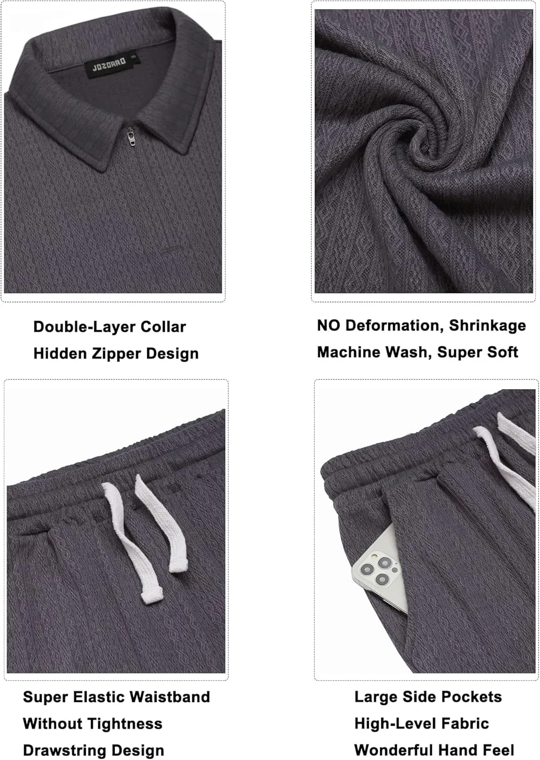 JoZorro Mens Polo Shirts and Shorts Set Tracksuit Fashion Casual Summer 2 Piece Outfits for Men