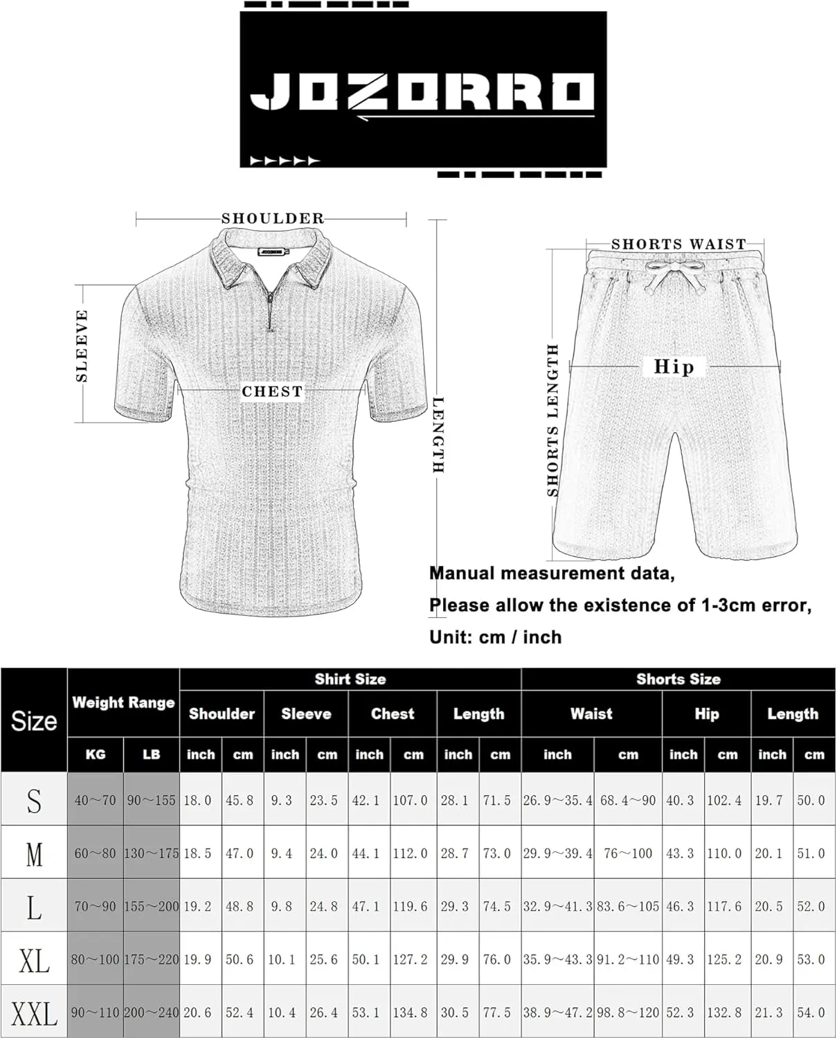 JoZorro Mens Polo Shirts and Shorts Set Tracksuit Fashion Casual Summer 2 Piece Outfits for Men