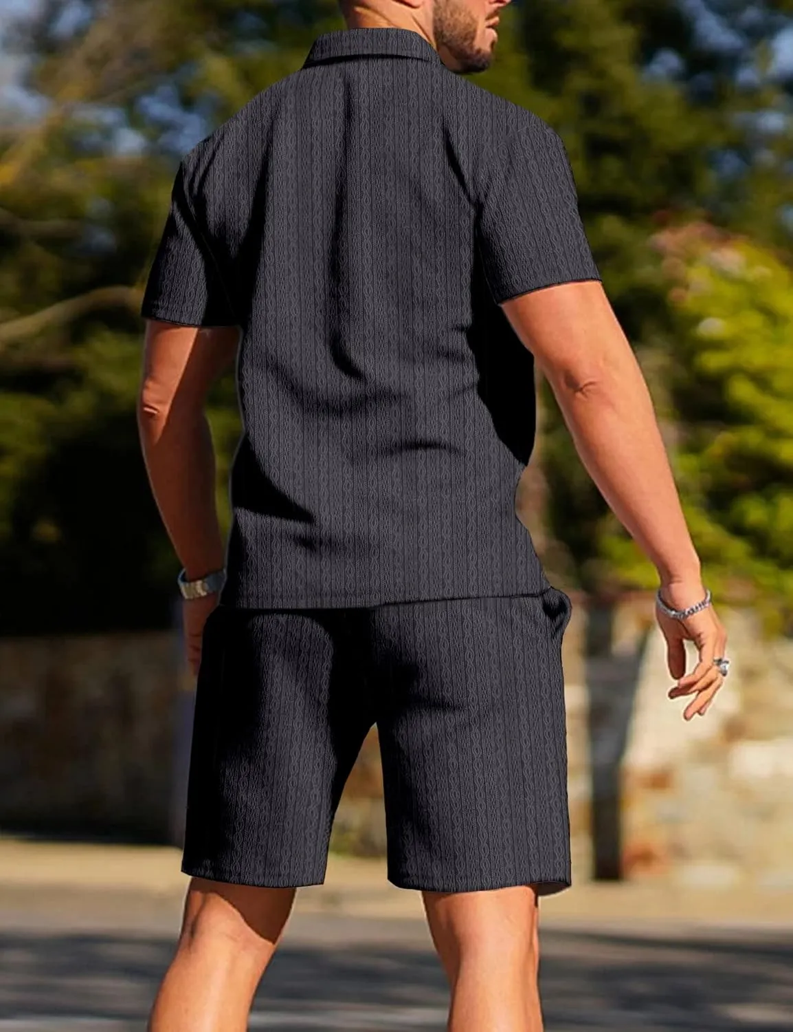 JoZorro Mens Polo Shirts and Shorts Set Tracksuit Fashion Casual Summer 2 Piece Outfits for Men