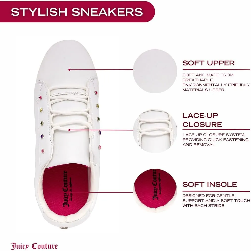 Juicy Couture Girls Shoes Walking Sneaker Fashion Casual Tennis Shoes for Big & Little Kids