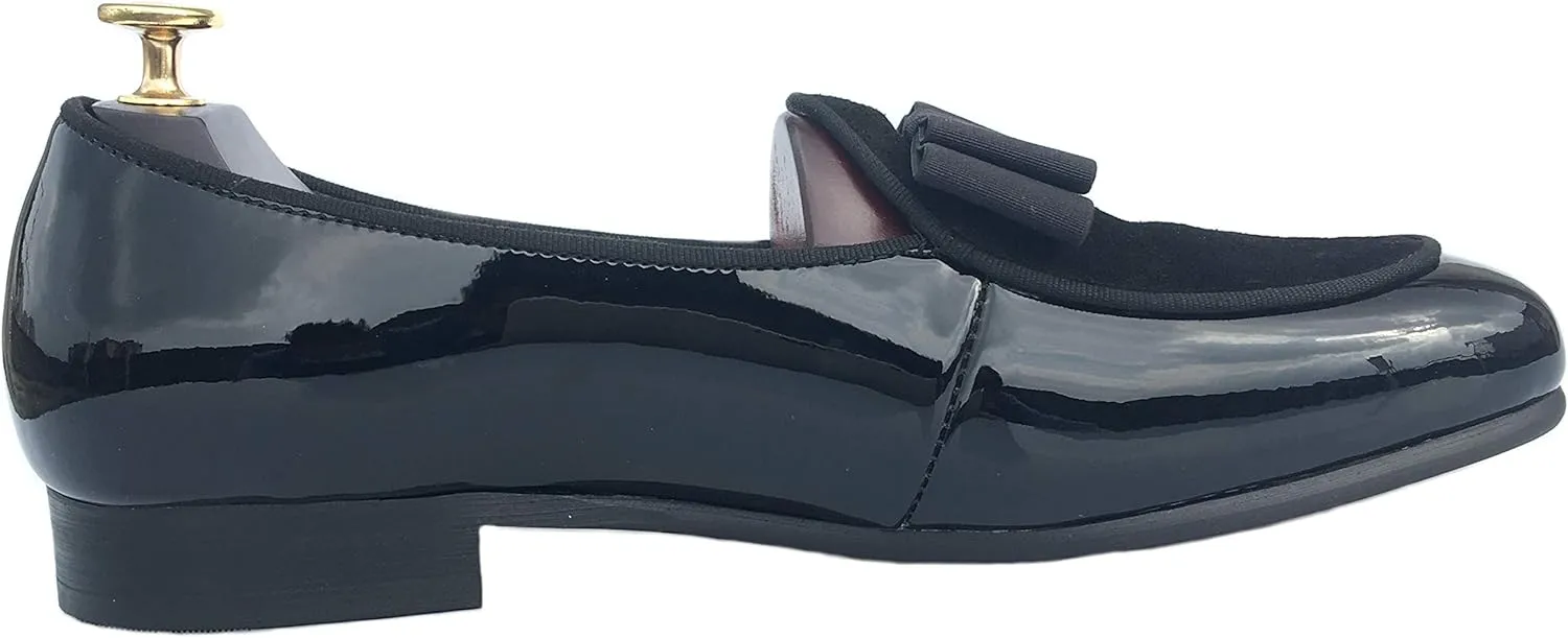 Justar Men's Leather Loafers Belgian Tuxedo Dress Shoes Slip-On Formal Prom Penny Loafers Banquet Flats