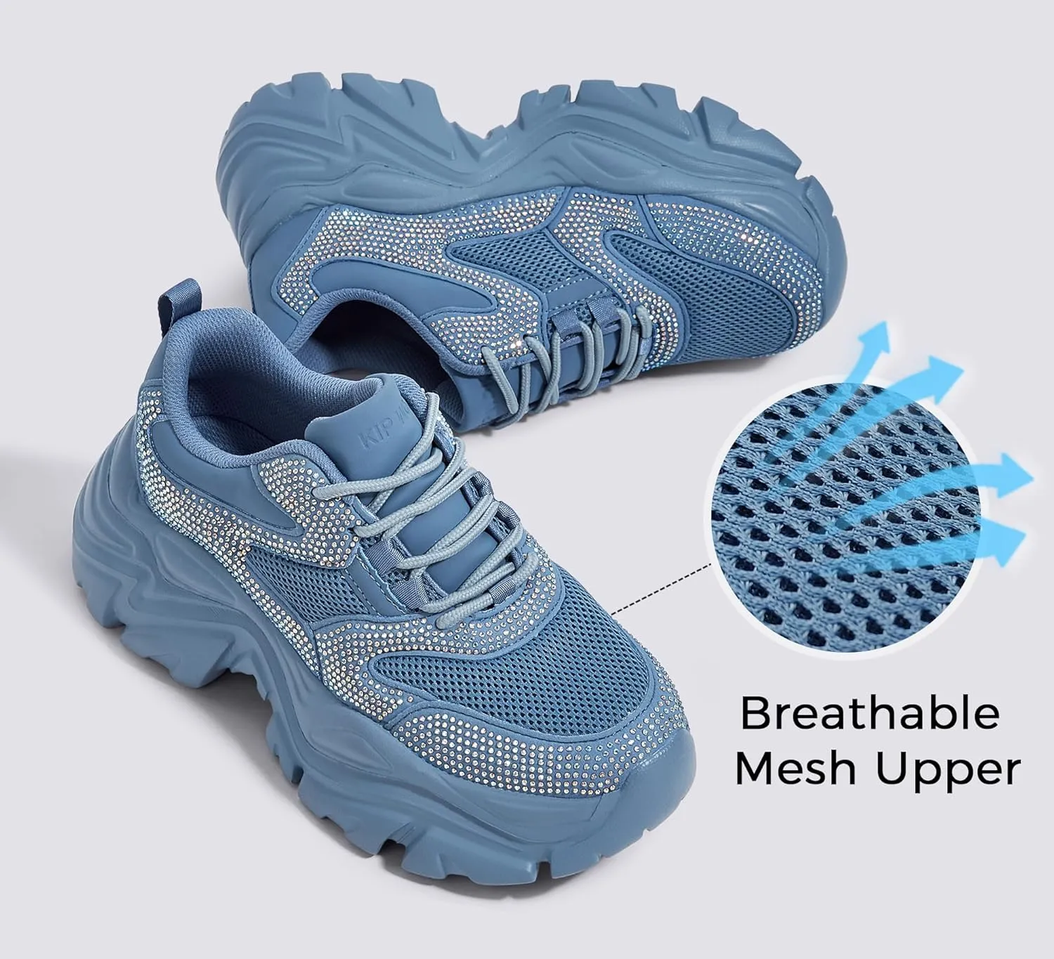K KIP WOK Chunky Sneakers for Women Fashion Platform White Leather Casual Dad Shoes Comfortable Wedge Walking Sport Sneakers