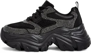 K KIP WOK Chunky Sneakers for Women Fashion Platform White Leather Casual Dad Shoes Comfortable Wedge Walking Sport Sneakers