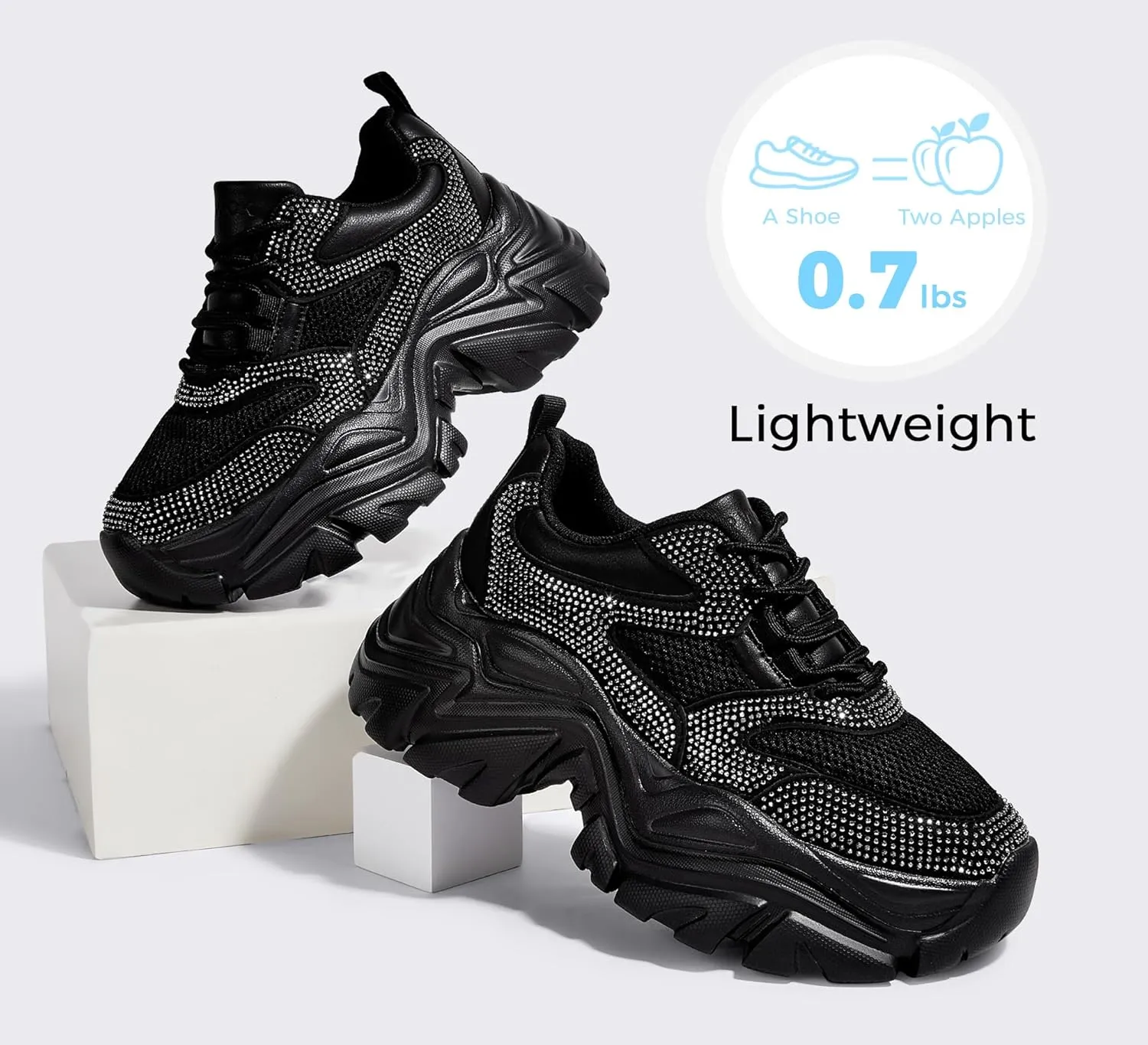 K KIP WOK Chunky Sneakers for Women Fashion Platform White Leather Casual Dad Shoes Comfortable Wedge Walking Sport Sneakers