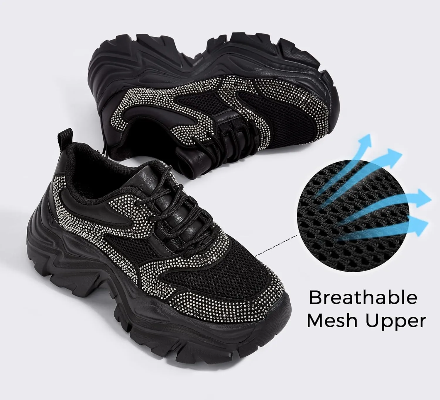 K KIP WOK Chunky Sneakers for Women Fashion Platform White Leather Casual Dad Shoes Comfortable Wedge Walking Sport Sneakers