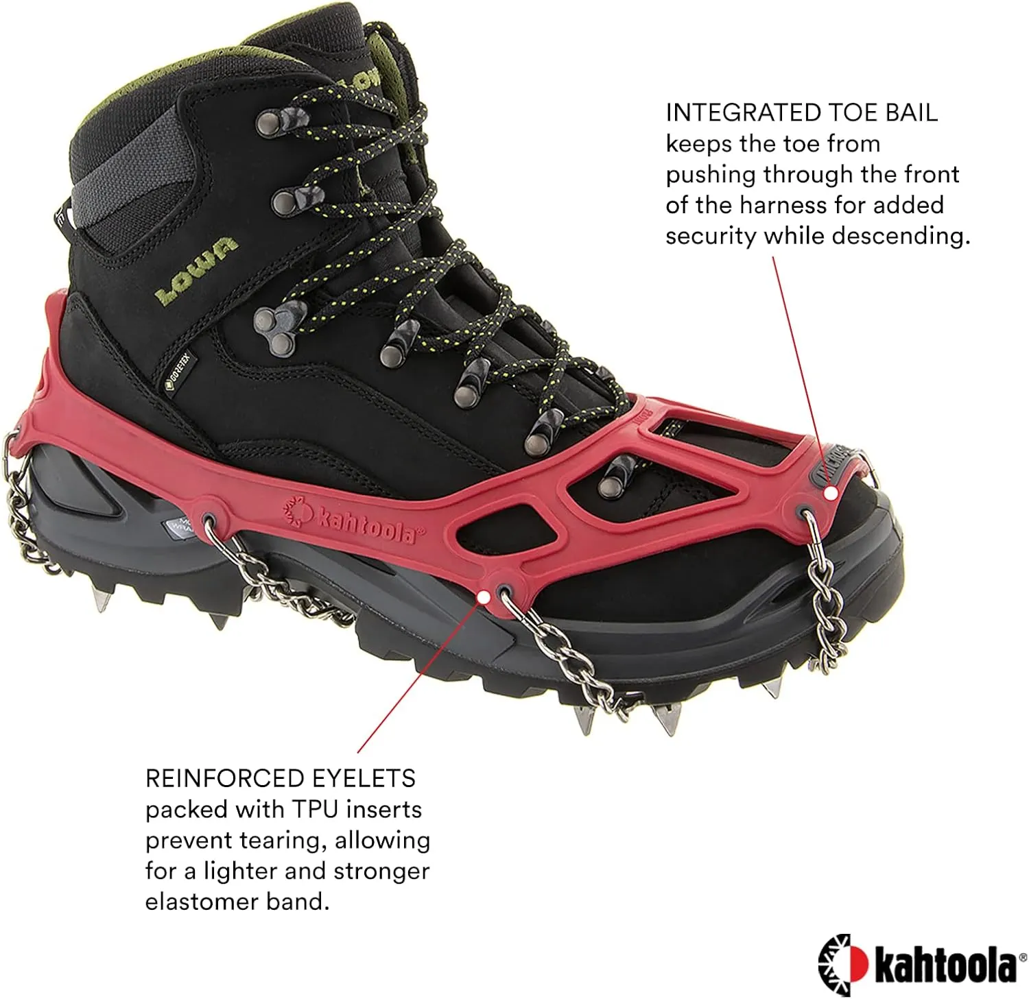 Kahtoola MICROspikes Footwear Traction for Winter Trail Hiking & Ice Mountaineering