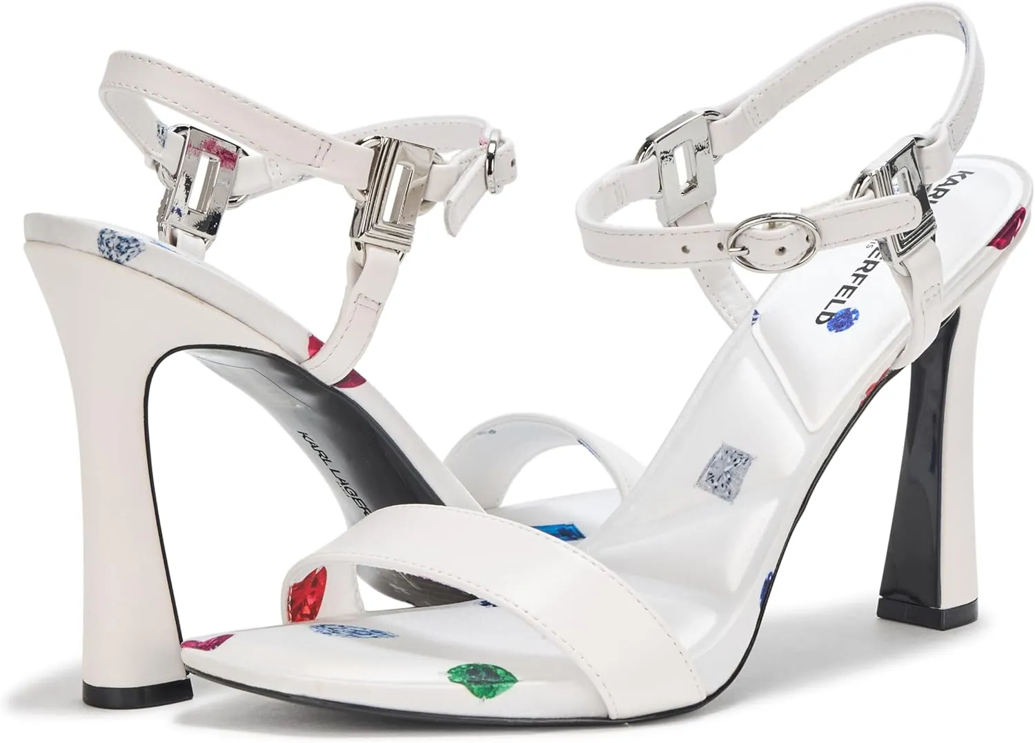 Karl Lagerfeld Paris Women's Evening Cushioned Insole Cybil-Ankle Strap Sandal Heeled