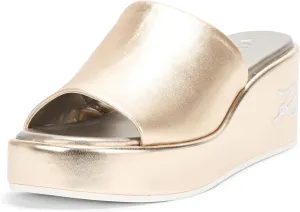 Karl Lagerfeld Paris Women's Everyday Cushioned Insole Calvina-Wedge Mule Sandal