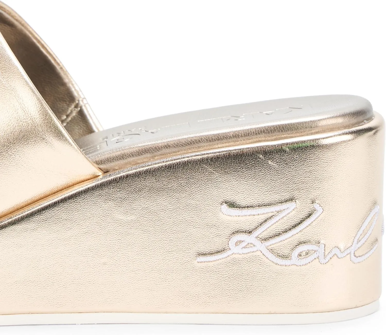 Karl Lagerfeld Paris Women's Everyday Cushioned Insole Calvina-Wedge Mule Sandal