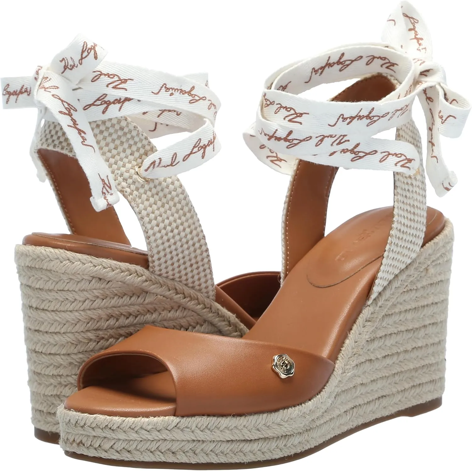 KARL LAGERFELD womens Cecilia Ankle Wrap Wedge Espadrille Sandal