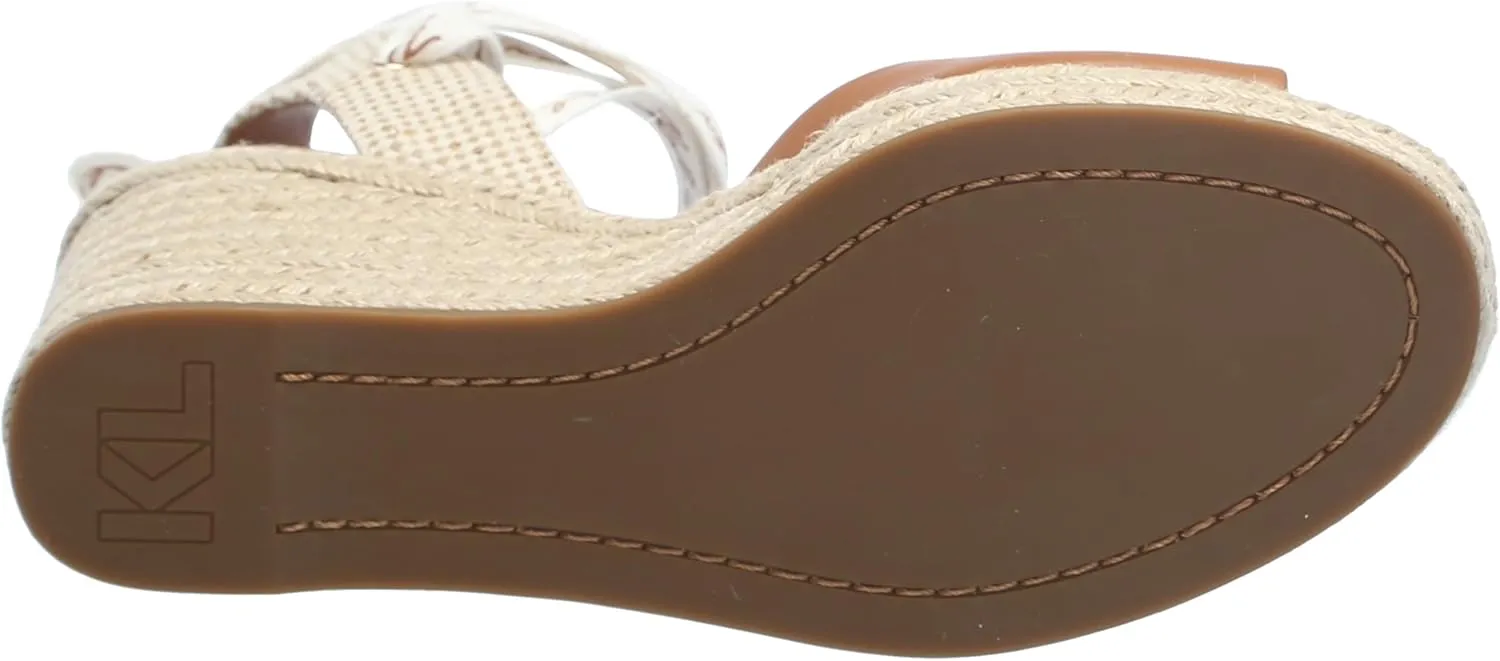 KARL LAGERFELD womens Cecilia Ankle Wrap Wedge Espadrille Sandal