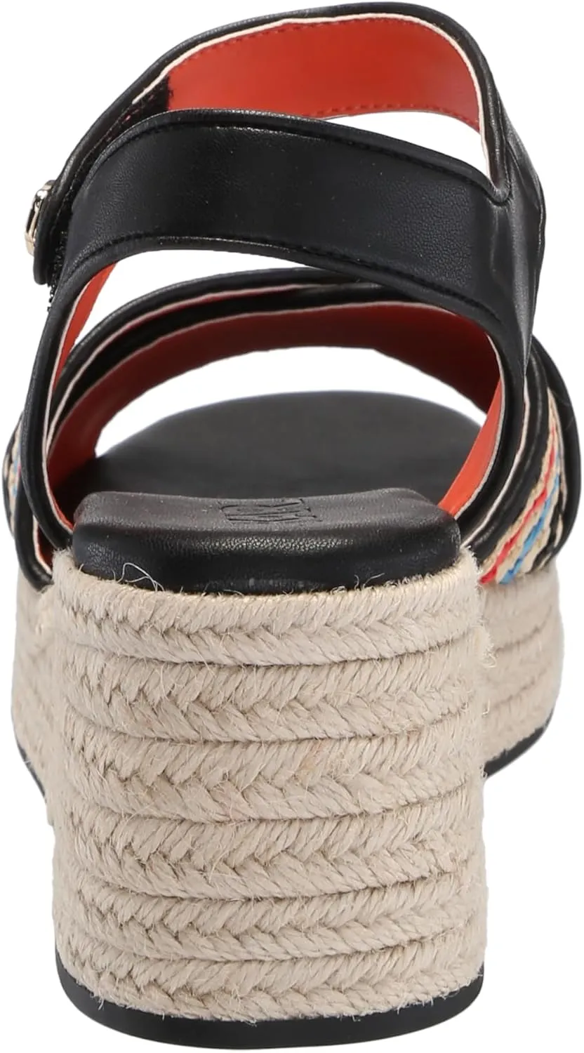 KARL LAGERFELD Women's Celest Ankle Strap Wedge Espadrille Sandal